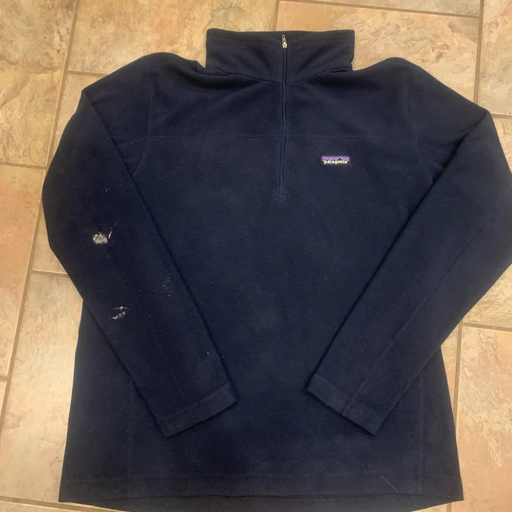 Patagonia Micro Fleece Jacket Adult Large Black 1/4 Zip Pullover Mens STY26176